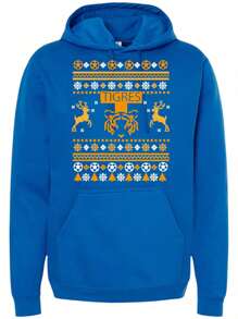 Hoodie Sweatshirts TIGRES Ugly Christmas Sweater Gift Mx Navidas League New Year Parties - 寶藍色 - 查看 2