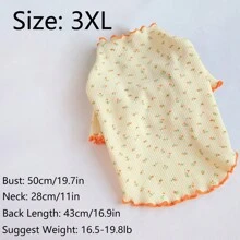 1pc Orange Ditsy Floral Pet Sweater, Suitable For Cats And Small/Medium Dogs, Suitable For Everyday Wear