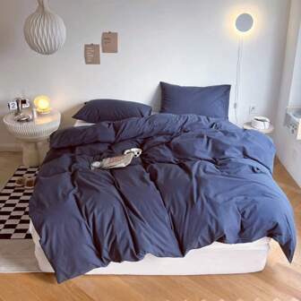 2/3 teiliges Bettwäsche-Set in Bonbonfarben, Einzelbett/Doppelbett - minimalistischer nordischer Stil - luxuriöses Bettwäsche-Set - Geschenk zum Neuen Jahr & Weihnachten - europäisch seidig weiche waschbare Bettwäsche - klassisches einfaches Design - Wohndekoration - verschiedene Größen - Kissenbezug mit Umschlag, Bettbezug mit Reißverschluss - Hotel/Hostel Bettwäsche