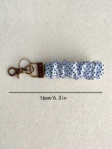 Wristlet Keychain For Women, Scrunchie Bracelet Key Ring With Clip Closure, Stretchy Wrist Lanyard,Keychain For Car Keys,Black And White Checkered Pattern,Daisy Pattern, Striped Pattern School