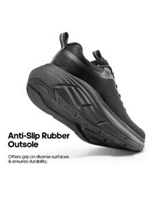 Men's ActiveBreeze Running, Walking, And Tennis Shoes - Comfortable Cushioned Sneakers For Gym Workouts And Jogging - Black - View 4