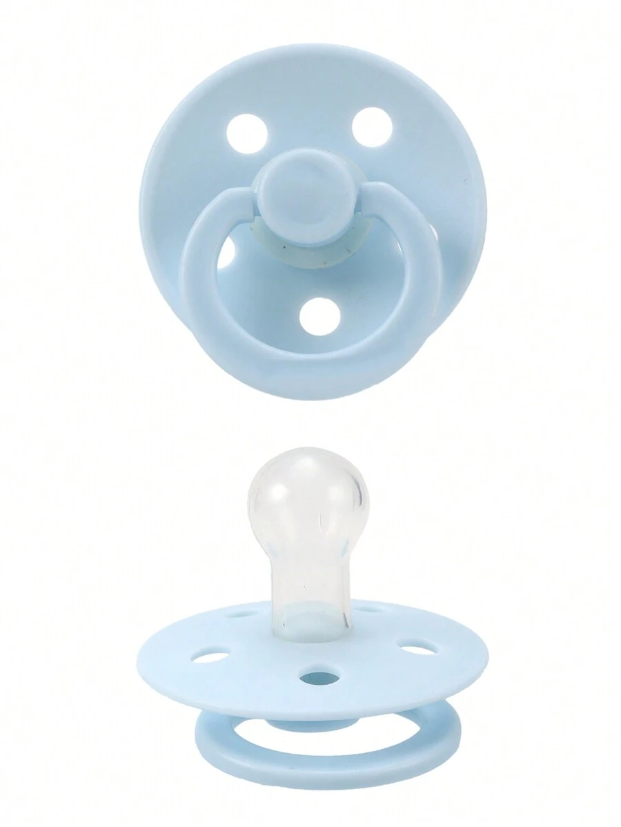 1 buah dot bayi warna makaron, silikon, menenangkan bayi usia 0-6 bulan (ukuran S) dan 6-36 bulan (ukuran L), menenangkan seketika, lembut dan menyerupai ASI alami untuk bayi baru lahir. - Biru - View 1