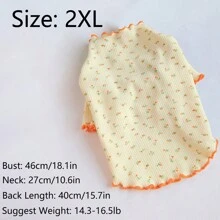 1pc Orange Ditsy Floral Pet Sweater, Suitable For Cats And Small/Medium Dogs, Suitable For Everyday Wear