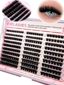 HBZGTLAD 250 束，10 排，每束 100+120+160 根，0.07 毫米精细貂毛假睫毛，8-16 毫米混合长度，仿貂毛假睫毛，3D 俄式浓密单根假睫毛，黑色塑料盒装 - 黑色 - 查看 2