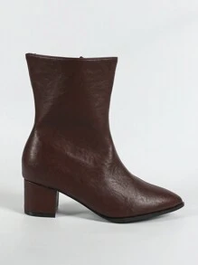 Women's Fashion Party Stiletto Heel Ankle Boots, Comfortable Elegant Pointed Toe Casual Wear, Wine Red