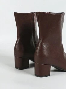 Women's Fashion Party Stiletto Heel Ankle Boots, Comfortable Elegant Pointed Toe Casual Wear, Wine Red