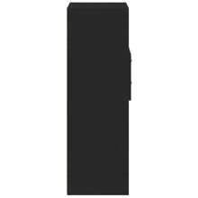 Highboard Storage Cabinet 40x42 5x124 Cm Engineered Wood Modern Design Black Finish - Black - View 4