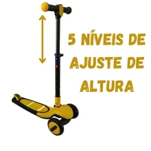 Patinete Infantil dobrável com Led 3 rodas até 50Kg Dream Light Azul