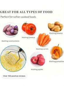 1pc Stainless Steel Potato Masher, Simple Kitchen Tool For Mashed Potato - Multicolor - View 6