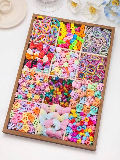 295pcs Multicolor Bow & Star Shape Hair Clips Set, Fashion Hair Accessories Gift For Girls, Everyday Use