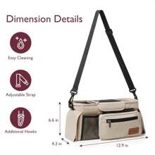Universal Stroller Organizer With Insulated Cup Holder/Drink Holder, Momcozy Buggy Stroller Bag, Baby Accessories With Zippered Pocket, Shoulder Strap And Large Storage Space For Diapers And Cell Phones - Khaki - View 8