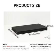 Uno scatola multifunzionale in seta di pongee a 15 scomparti di colore nero e rosso, giovanile, alla moda e senza tempo, adatta per la conservazione di occhiali ottici, gioielli, orologi, orecchini, occhiali da sole, adatta per uomo e donna, stile casual, design semplice, facile da riporre, adatta per tutte le stagioni primavera, estate, autunno e inverno - Stile regolare - Visualizzare 7