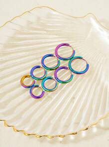 4pairs Minimalist Hoop Earrings - Yellow Gold - View 11