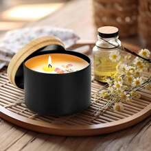 12pcs 4oz/8oz Metal Candle Tins With Wood Grain Lids - Perfect For DIY Candle Making, Aromatherapy & Crafts - Durable, Reusable Containers For Home Decor & Party Favors