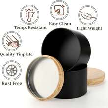 12pcs 4oz/8oz Metal Candle Tins With Wood Grain Lids - Perfect For DIY Candle Making, Aromatherapy & Crafts - Durable, Reusable Containers For Home Decor & Party Favors