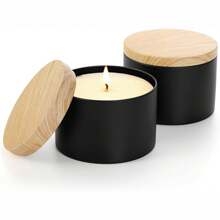 12pcs 4oz/8oz Metal Candle Tins With Wood Grain Lids - Perfect For DIY Candle Making, Aromatherapy & Crafts - Durable, Reusable Containers For Home Decor & Party Favors