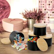 12pcs 4oz/8oz Metal Candle Tins With Wood Grain Lids - Perfect For DIY Candle Making, Aromatherapy & Crafts - Durable, Reusable Containers For Home Decor & Party Favors