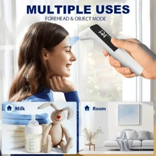 ALPHAMED Non-Contact 3-In-1 Function Thermometer For Ears, Forehead And Objects, One-Piece Medical Thermometer, Digital Thermometer With Fast And Accurate Readings, Fever Alarm And Memory Function | Suitable For Home Use (Batteries Not Included) - White - View 4