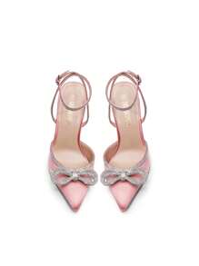 DREAM PAIRS Women's High Heels Destiny Closed Toe Strappy Heels Sexy Rhinestone Ankle Strap Pumps Wedding Bridal Party Dress Shoes - 粉色 - 查看 3
