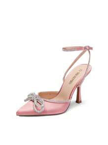DREAM PAIRS Women's High Heels Destiny Closed Toe Strappy Heels Sexy Rhinestone Ankle Strap Pumps Wedding Bridal Party Dress Shoes - 粉色 - 查看 1