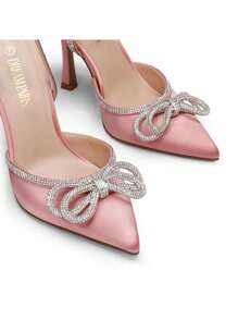 DREAM PAIRS Women's High Heels Destiny Closed Toe Strappy Heels Sexy Rhinestone Ankle Strap Pumps Wedding Bridal Party Dress Shoes - 粉色 - 查看 4