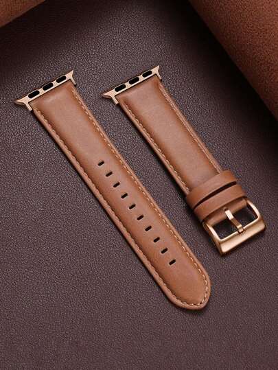 Compatible With Apple Watch Bands, Brown Rose Gold Metal Buckle, Soft & Comfortable Classic Leather Watch Band Strap Fits Apple Watch Ultra 3 2 1 Series S10 S9 S8 S7 S6 S5 S4 S3 S2 S1, Fashionable Unisex 38mm 40mm 41mm 42mm 44mm 45mm 46mm 49mm, New Global Hot Selling Apple Watch Band