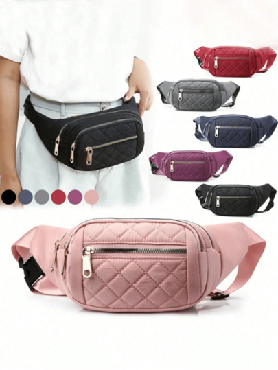 1pc Waist Bag Female Oxford Waterproof Belt Bags Designer Crossbody Chest Bag Fashion Fanny Pack Banana Hip Purse(Zipper Random)