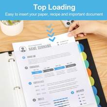 1/2/4 套透明活页夹保护套 8/16/24/32 包，活页夹分隔套带 8 个标签，3 环活页夹塑料页面保护套 8.5 X 11 英寸，可插入索引分隔整理器多色标签，返校，学校用品