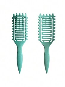 镂空头皮按摩和头发顺滑耙梳，弹跳和卷曲造型耙梳，美发工具 - 彩色 - 查看 11