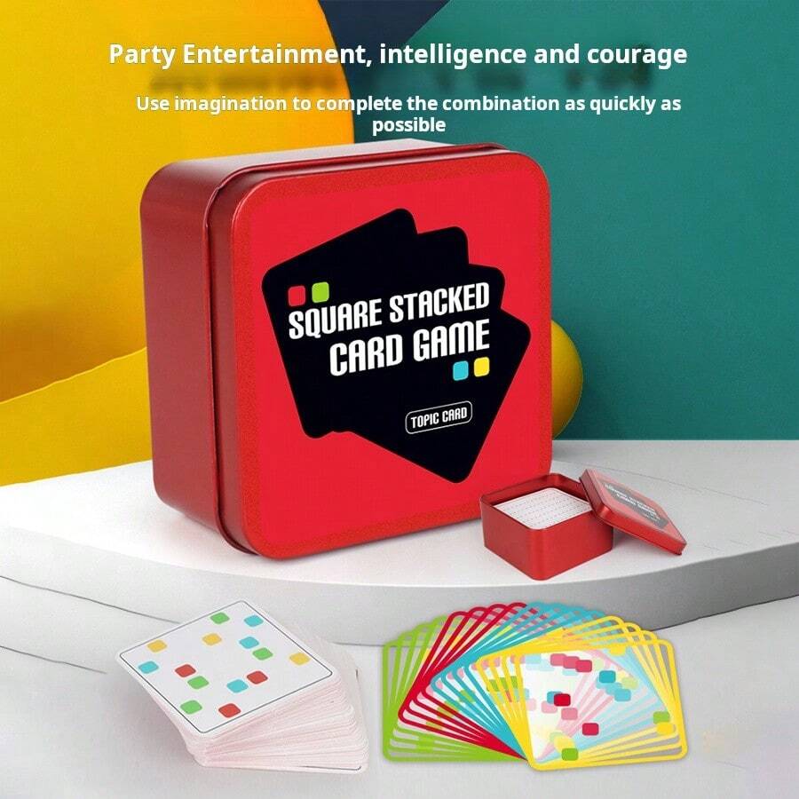 4-Player Puzzle Table Game, Stacking Block Card Game, Chess Board Game ...