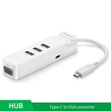 Llano Type-C 转 VGA 转换器 Type C 转 USB3.0 HUB 兼容 Macbook 12/New Pro 充电功能 - 白色 - 查看 1