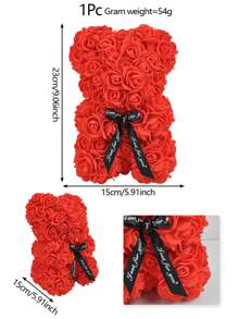 1PC Vrouwen Geschenk Kunstmatige Rozenbeer Handgemaakte Productie Bloembeer Rozen Teddybeer Schattig Romantisch Verjaardagscadeau Moederdag Valentijnsdag Kerstmis Bruiloft Feest Jubileum Cadeau (Rood / Geen Doos Weggegeven), Valentijnsdag, Geschenk