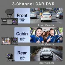 3Channel Dash Cam For Car 1080P Video Recorder WIFI APP Dashcam Car DVR  Front And Rear View Camera Night Vision Car Accessory - X85-wIFI-3Cam - View 2