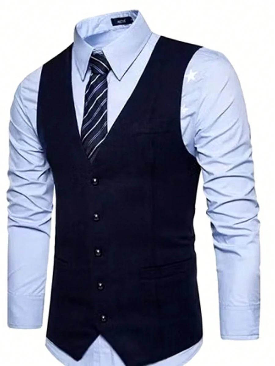 Men's Vests Can Be Combined With Suits And Shirts - Navy Blue - View 1