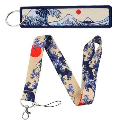 1 件波浪设计锌合金钥匙扣装饰钥匙圈包配件，送给朋友的完美礼物汽车配件包魅力学校字母