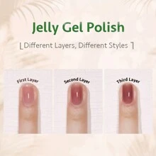 Set di smalti gel in 6 colori, inclusi bianco latte, rosa trasparente, nude, marrone, trasparente. Gel soak-off UV per unghie fai-da-te, collezione monocromatica definitiva per donne e ragazze