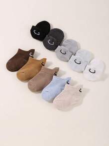 10 pares de calcetines casuales de tesoro para bebé para las cuatro estaciones con calcetines unisex simples, calcetines de bebé, calcetines recién nacidos, calcetines de niños pequeños, calcetines de infantes.
