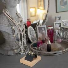 3 pezzi Espositore di orecchini in legno, base in legno con supporto in pelle PU per orecchini, organizer per esposizione di gioielli, supporto per singola coppia di orecchini, decorazione per casa e stanza, adatto per , fidanzamento e matrimonio