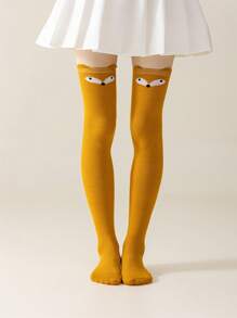 1Pair Cute Cat Thigh High Stockings, Kawaii Slim Over The Knee Socks, Women's Stockings & Hosiery