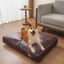 1pc Pet Dog Leather Mattress Pad, Polycotton Filled, No Assembly Required, Suitable For Various Dog Breeds, Durable & Easy To Clean, Fit For Cats And Dogs, Suitable For All Seasons