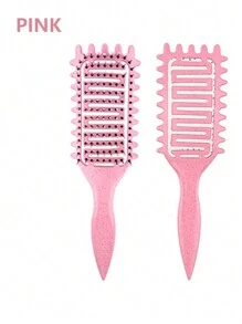 镂空头皮按摩和头发顺滑耙梳，弹跳和卷曲造型耙梳，美发工具 - 彩色 - 查看 14