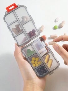 1pc Portable Pill Case, Dual Layer Small Medicine Box Organizer, 10 Compartment Transparent Sealed Pill Container, Moisture-Proof Vitamin Organizer, Reusable Pill Box For Men & Women, Suitable For Medication, Vitamins, Supplements, Travel, Office, School - Multicolor - View 6