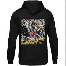 Hey Rusty Iron Maiden | Official Band Unisex Pullover Hoodie | Number Of The Beast Vintage Logo Faded Edge Album (Back Print) - 24-Hour Fast Shipping! - màu đen - Xem 2