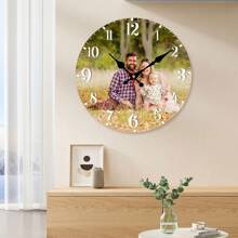 1pc Personalized Clock With Picture, Custom Clocks For Walls, Customized Photo Clock Gift For Valentine's Day, Mother's Day, Living Room, Bedroom, Home Decor Custom Wall Clock With Picture Image Gifts Birthday Graduation - Style a - View 4
