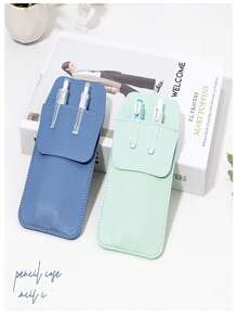 1 Pieza Bolsa grande de estilo coreano para enfermera, con capacidad, en piel, para sujetar bolígrafos de médico, de vuelta al colegio, material escolar, estuche para lápices, estuche, mochila escolar