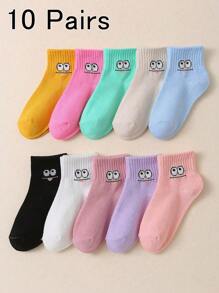 10 Pairs Of Cute Big Eye Children's Socks, Daily Wear, And Versatile - Multicolor - View 9
