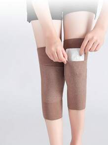 男女通用羊毛护膝，带口袋，厚膝盖保暖套，可缓解关节疼痛，适合老年人 - 彩色 - 查看 2