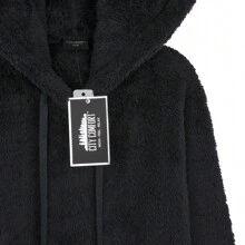 City Comfort Fleece Hoodie Soft Fluffy Hooded Pullover Gift - Black - View 2