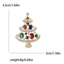 水晶圣诞树胸针，时尚欧美合金水钻手工胸针圣诞礼物 - 聖誕樹胸針 - 查看 8