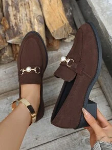Frühling/Herbst neue Plateau-Keilabsatz-Spitzschuh erhöhte Höhe Loafers, Oxford Schulstil niedriger massiver Absatz, vielseitige Schleifen Lederkleine Schuhe mit Schleifen für Damen - Kaffee - Übersicht 1